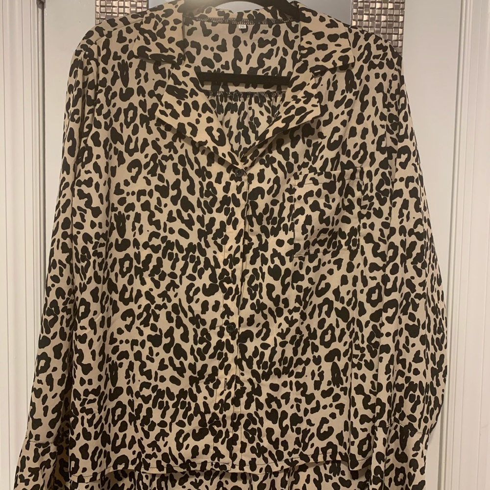 Leopard button down shirt